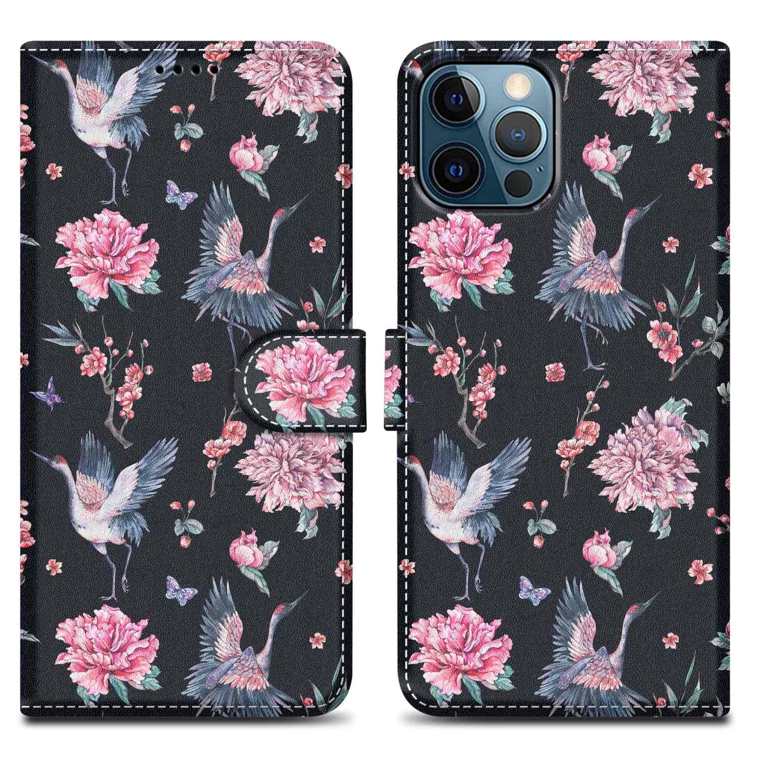 Cadorabo Schutzhülle für Apple iPhone 13 PRO MAX Hülle Design Schwarz Handyhülle Schutzhülle Etui Magnetisch Case Cover-0