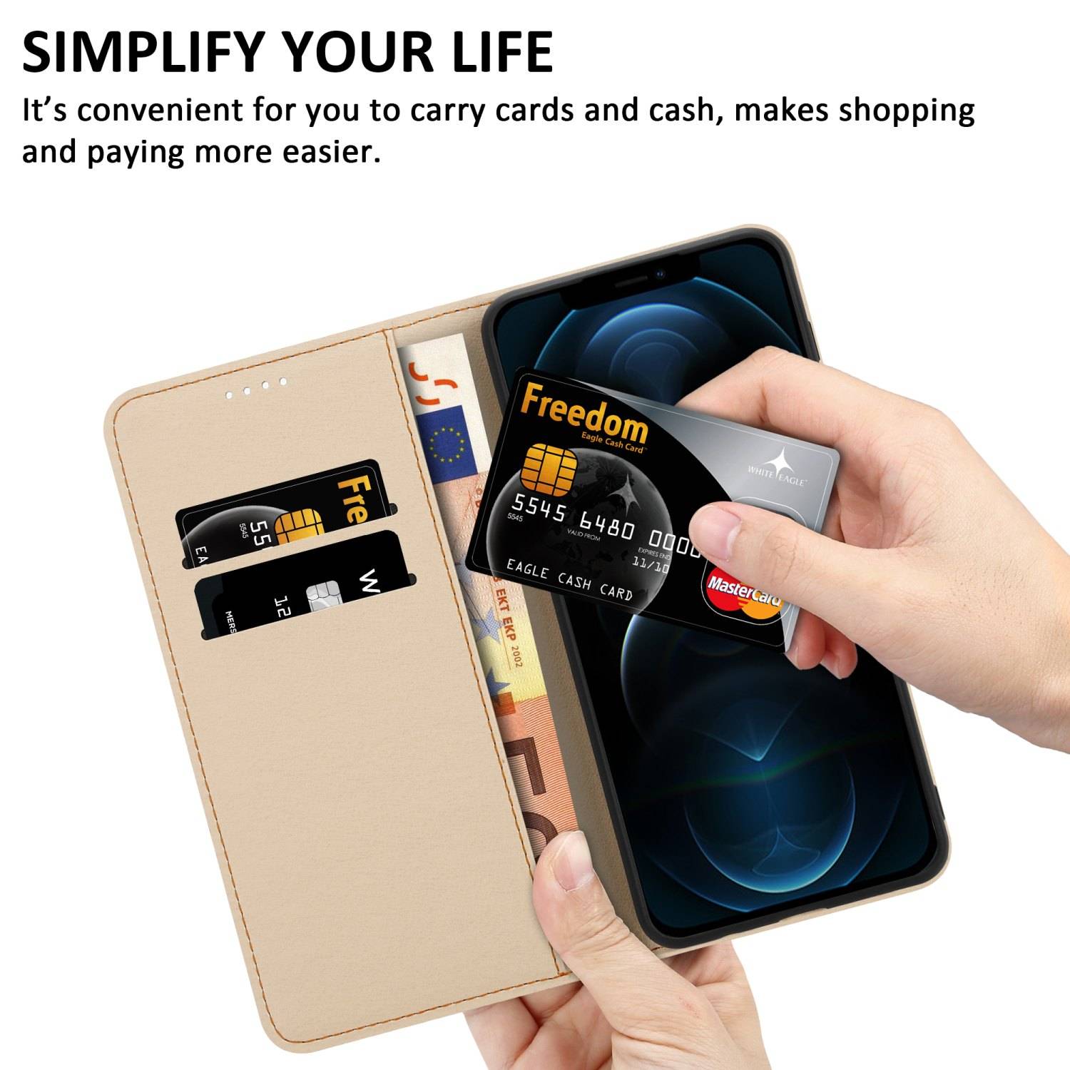Cadorabo Schutzhülle für Apple iPhone 13 PRO MAX Hülle Design Schwarz Handyhülle Schutzhülle Etui Magnetisch Case Cover-2