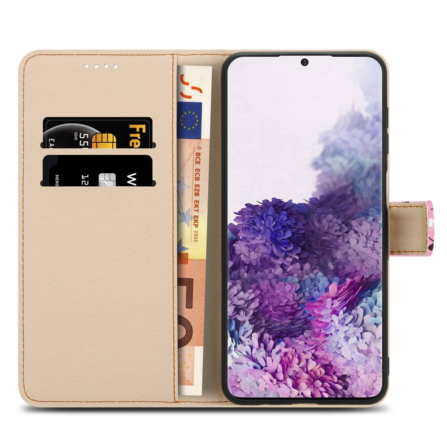 Cadorabo Schutzhülle für Samsung Galaxy S20 Hülle Design Rosa Handyhülle Schutzhülle Etui Magnetisch Case Cover-3