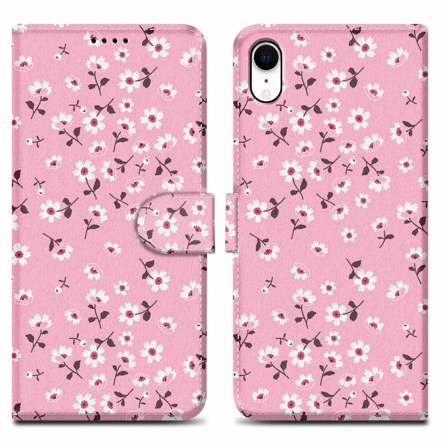 Cadorabo Schutzhülle für Apple iPhone XR Hülle Design Rosa Handyhülle Schutzhülle Etui Magnetisch Case Cover-0