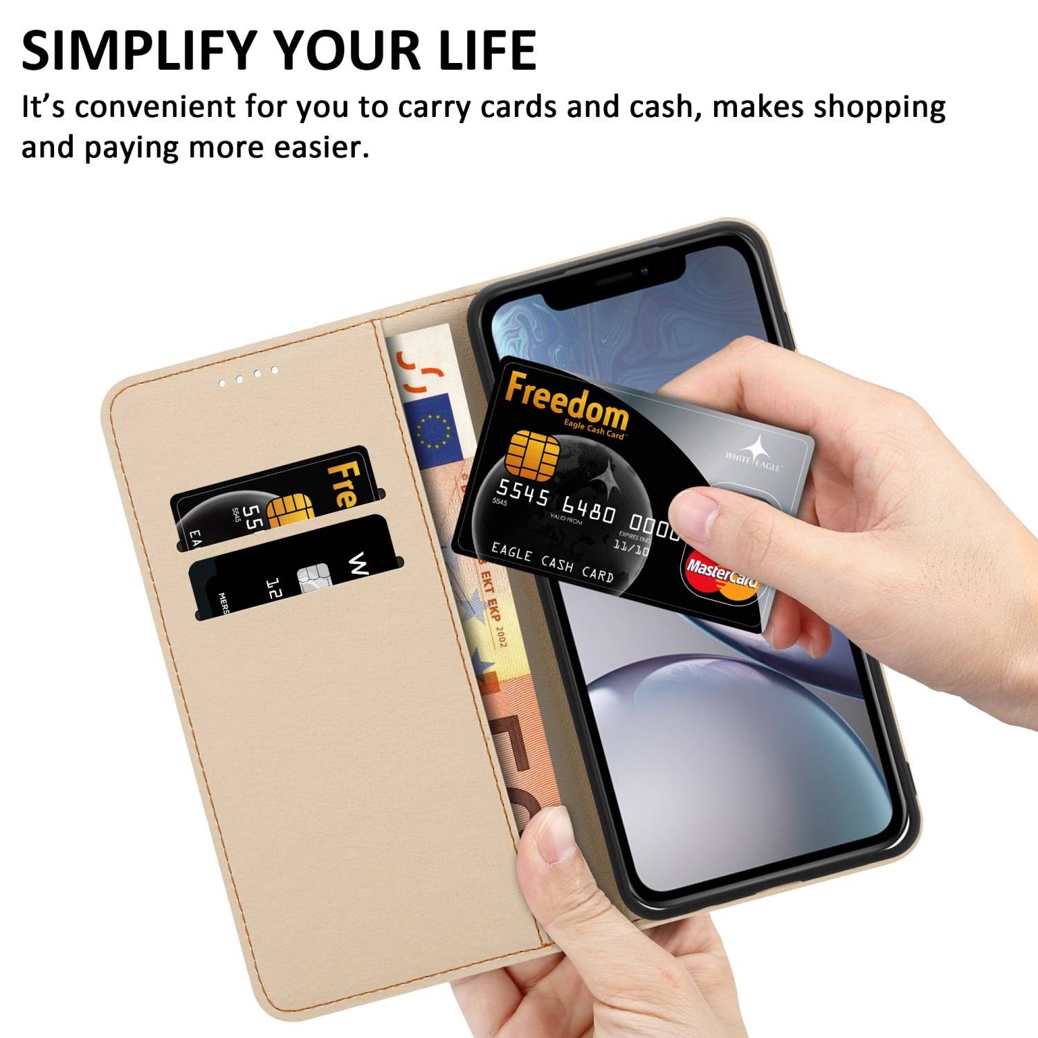Cadorabo Schutzhülle für Apple iPhone XR Hülle Design Rosa Handyhülle Schutzhülle Etui Magnetisch Case Cover-1