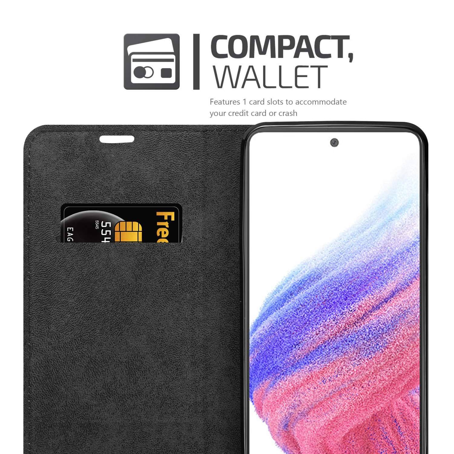 Cadorabo Hülle für Samsung Galaxy A53 5G Schutz Hülle in Schwarz Handyhülle Etui Case Cover Magnetverschluss-2