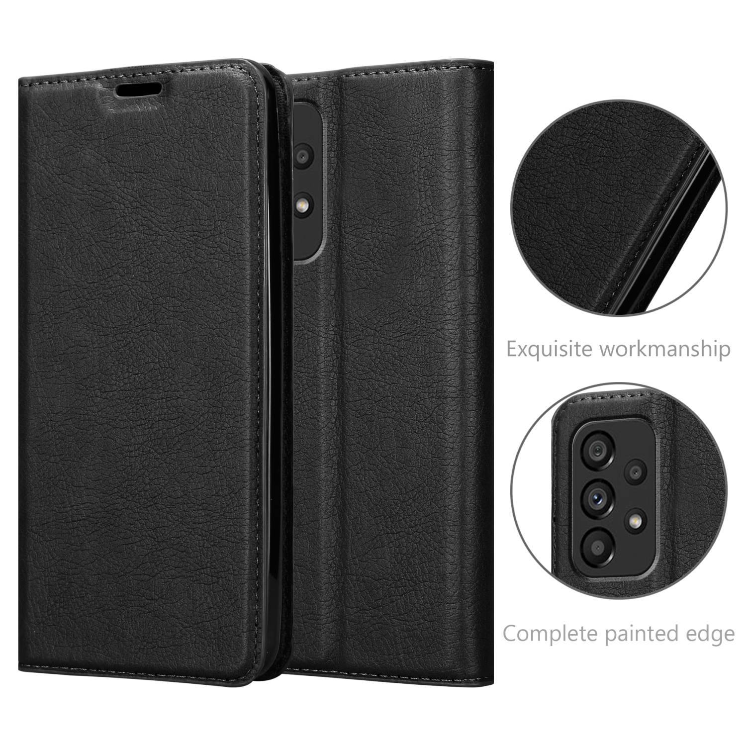 Cadorabo Hülle für Samsung Galaxy A53 5G Schutz Hülle in Schwarz Handyhülle Etui Case Cover Magnetverschluss-4