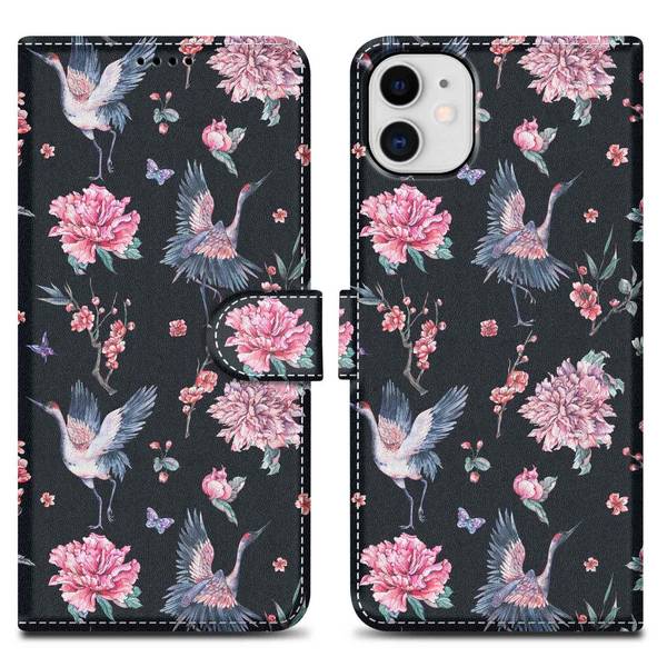 Cadorabo Schutzhülle für Apple iPhone 11 Hülle Design Schwarz Handyhülle Schutzhülle Etui Magnetisch Case Cover