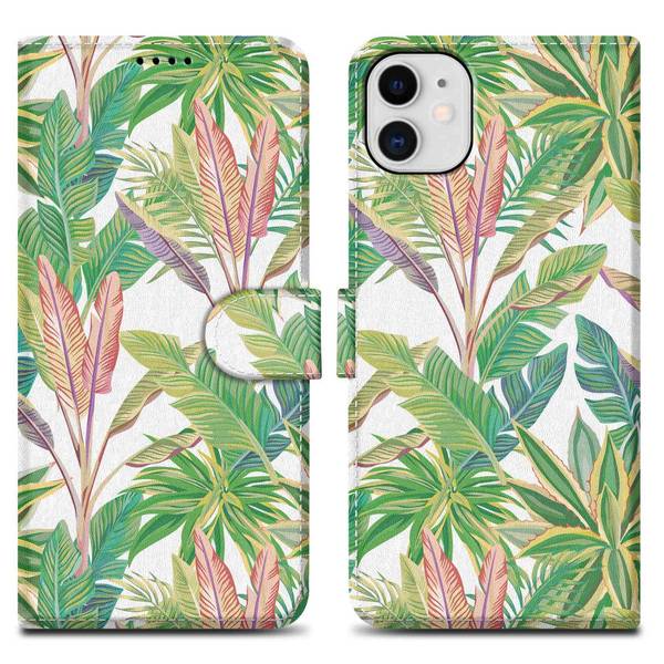 Cadorabo Schutzhülle für Apple iPhone 11 Hülle Design Grüner Regenwald No.8 Handyhülle Schutzhülle Etui Magnetisch Case