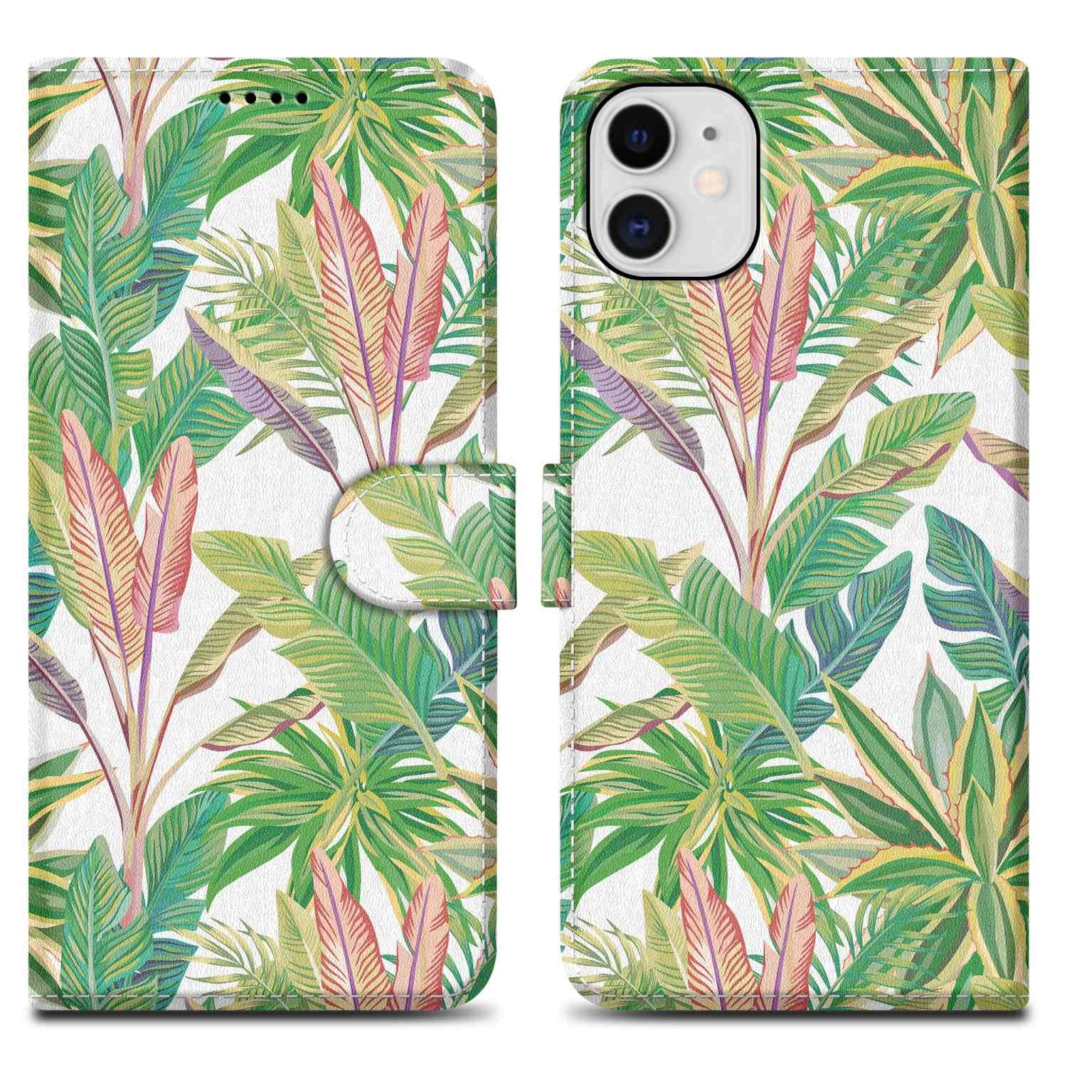 Cadorabo Schutzhülle für Apple iPhone 11 Hülle Design Grüner Regenwald No.8 Handyhülle Schutzhülle Etui Magnetisch Case-0