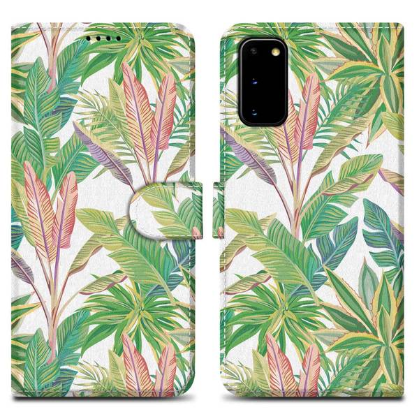Cadorabo Schutzhülle für Samsung Galaxy S20 Hülle Design Grün Handyhülle Schutzhülle Etui Magnetisch Case Cover