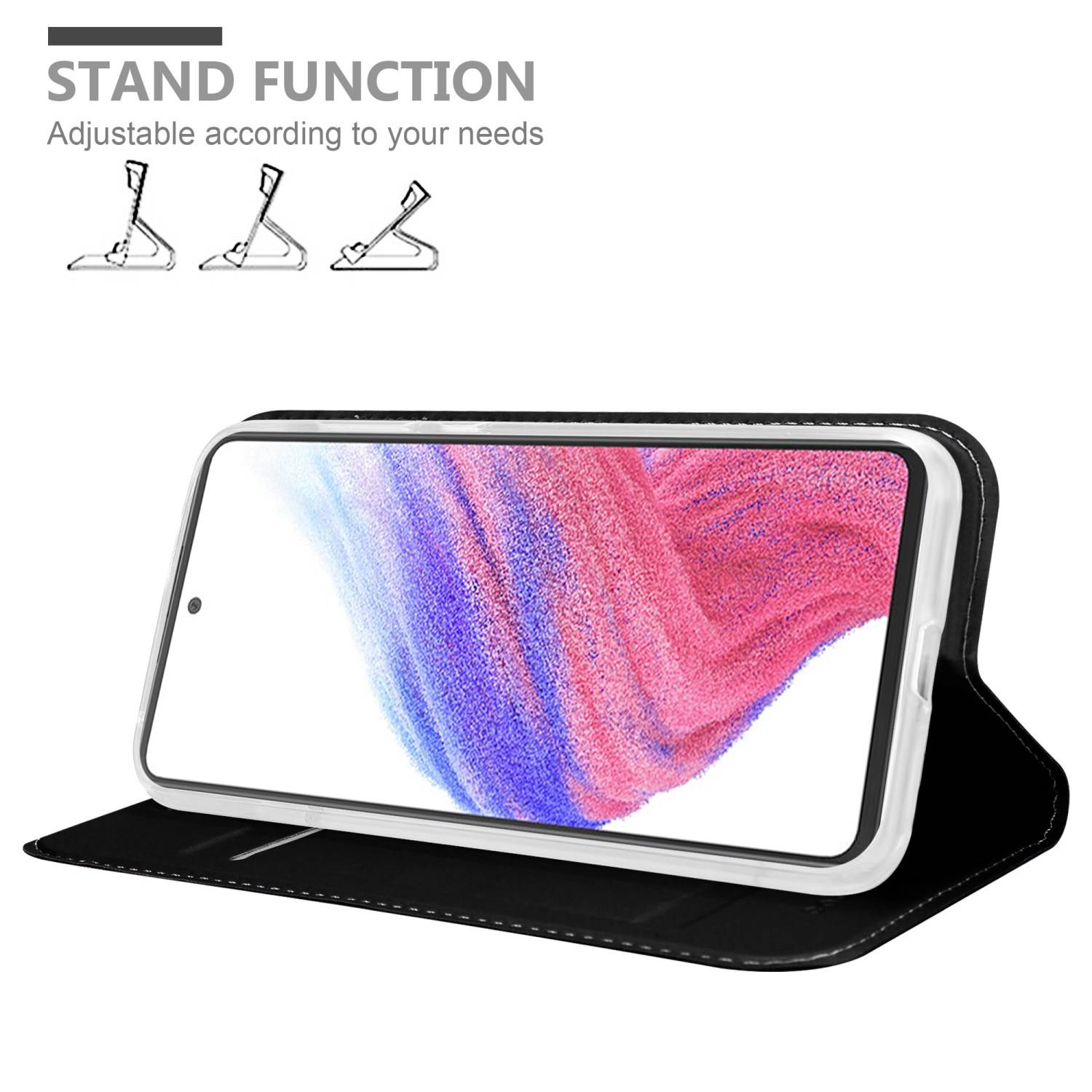 Cadorabo Handyhülle für Samsung Galaxy A53 5G Schutz Hülle in Schwarz Cover Etui Book Case Booklet-2