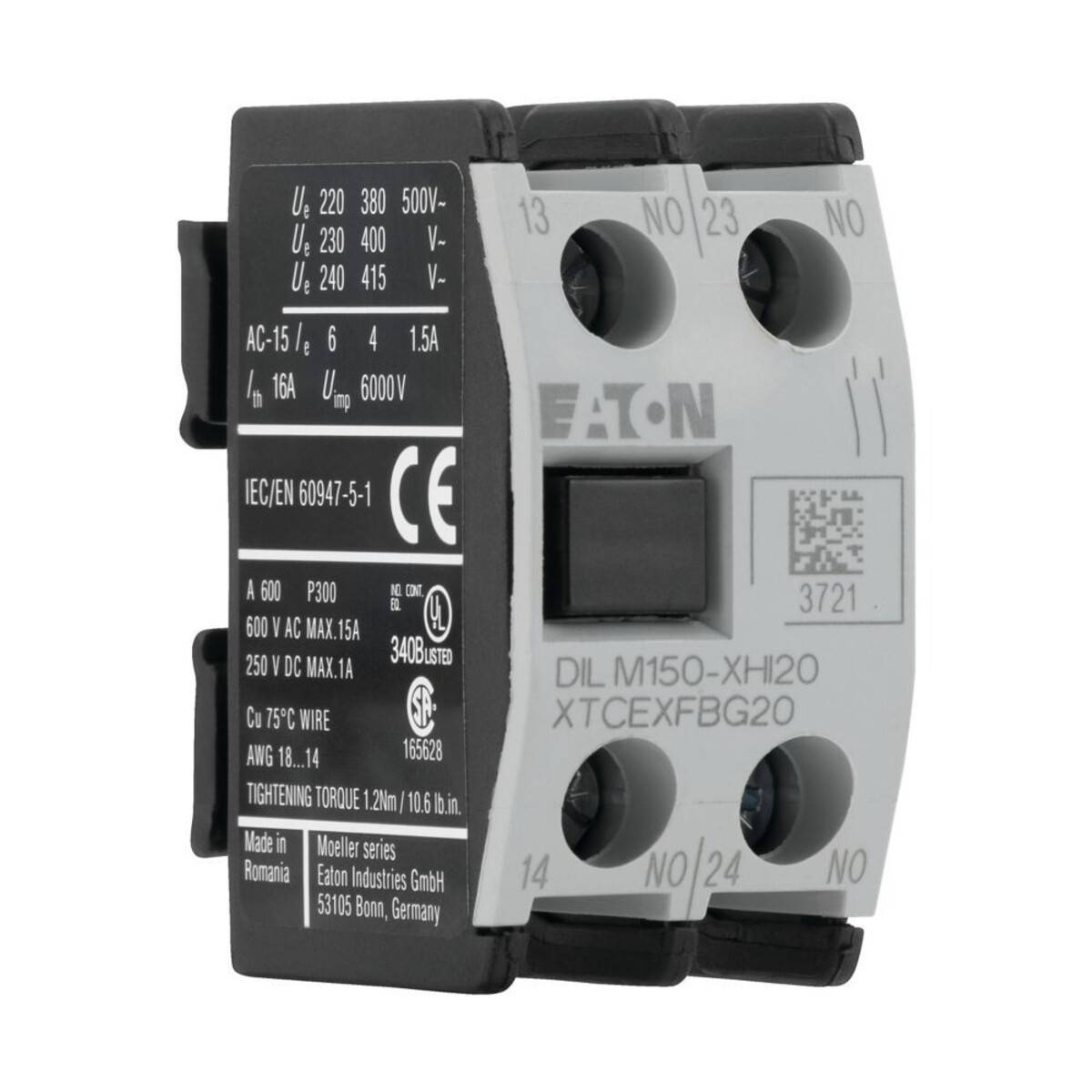 Eaton Hilfsschalterbaustein DILM150-XHI20-1