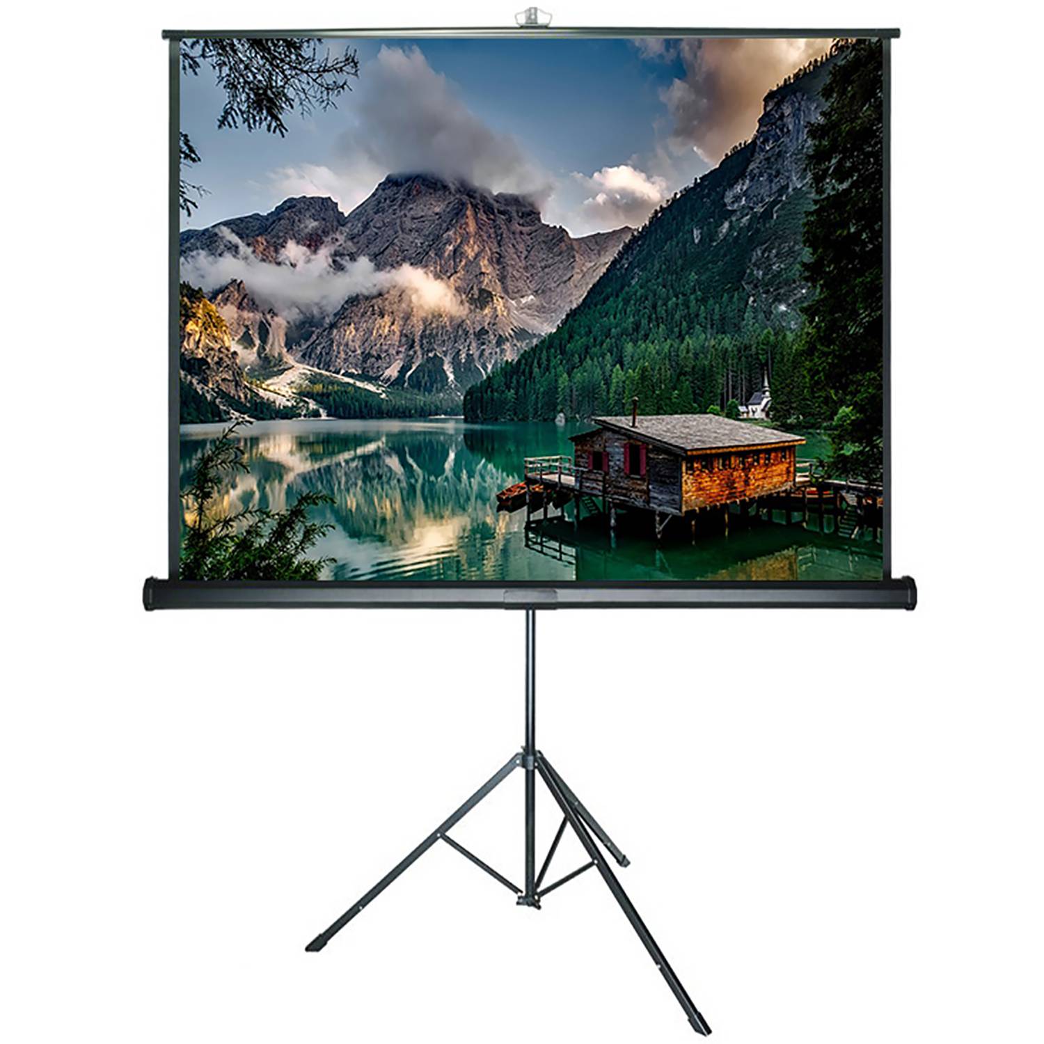 DELUXX Advanced Stativleinwand 1:1 Mattweiss Polaro 172 x 172cm-0