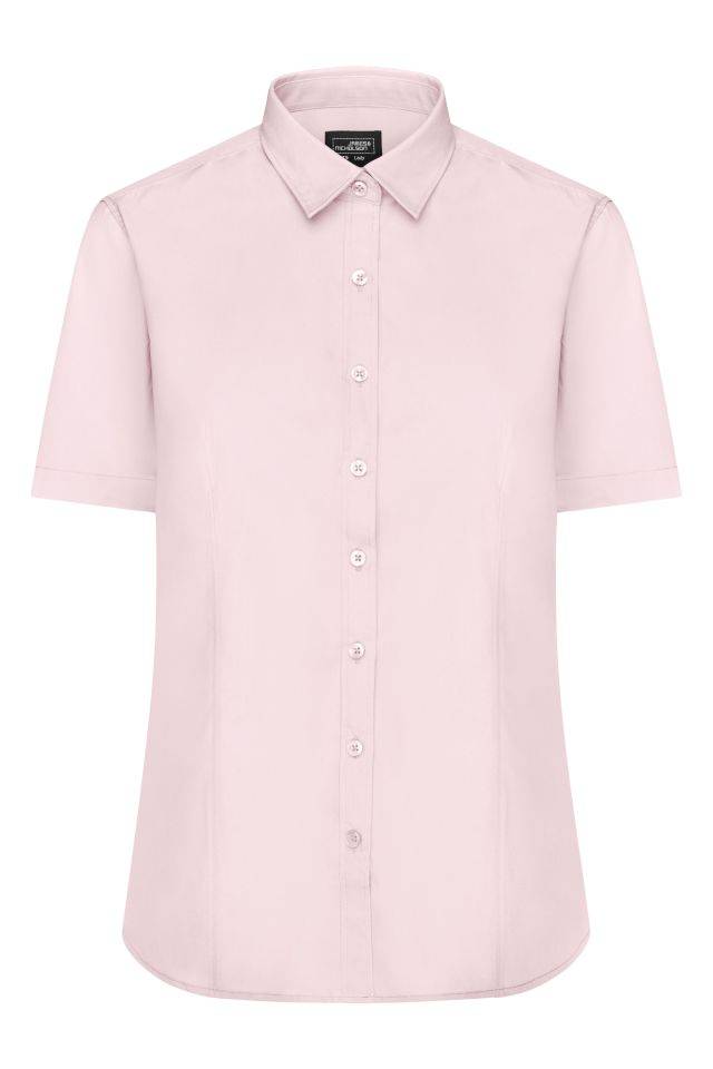 Ladies' Shirt Shortsleeve Poplin Klassisches Shirt aus pflegeleichtem Mischgewebe pink, Gr. L-0