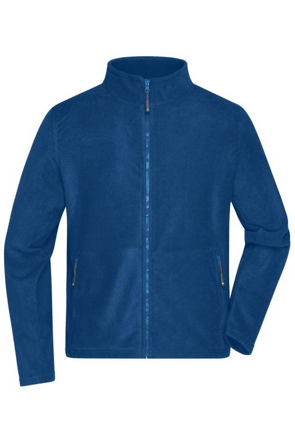 Men's Fleece Jacket Fleecejacke mit Stehkragen im klassischen Design blau, Gr. 3XL