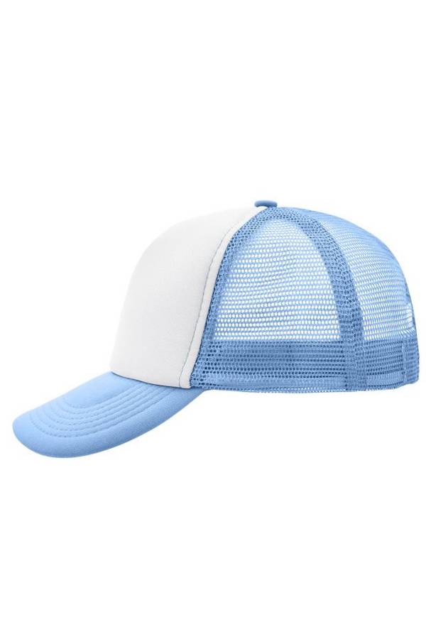 5 Panel Polyester Mesh Cap Trendiges 5 Panel Mesh Cap in zahlreichen Farbvarianten weiß/blau, Gr. one size