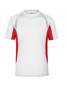 Men's Running-T Atmungsaktives Laufshirt weiß/rot, Gr. S