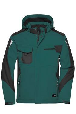 Craftsmen Softshell Jacket - STRONG - Professionelle Softshelljacke mit warmem Innenfutter schwarz/grün, Gr. XXL