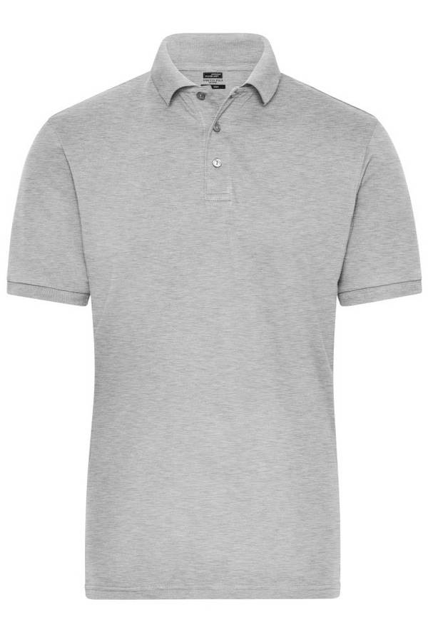 Men's BIO Stretch-Polo Work - SOLID - Polo aus weichem Elastic-Piqué grau, Gr. XS