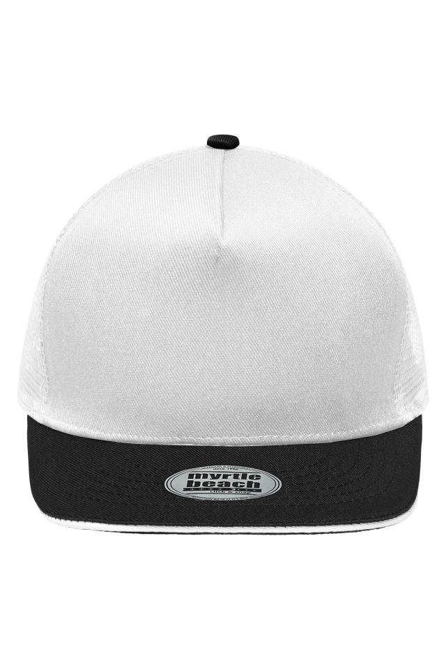 Pro Cap Mesh 5 Panel Stylische Mesh Cap mit Sandwich weiß/schwarz, Gr. one size-0