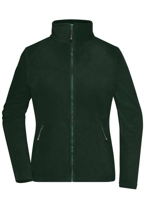 Ladies' Fleece Jacket Fleecejacke mit Stehkragen im klassischen Design grün, Gr. XS