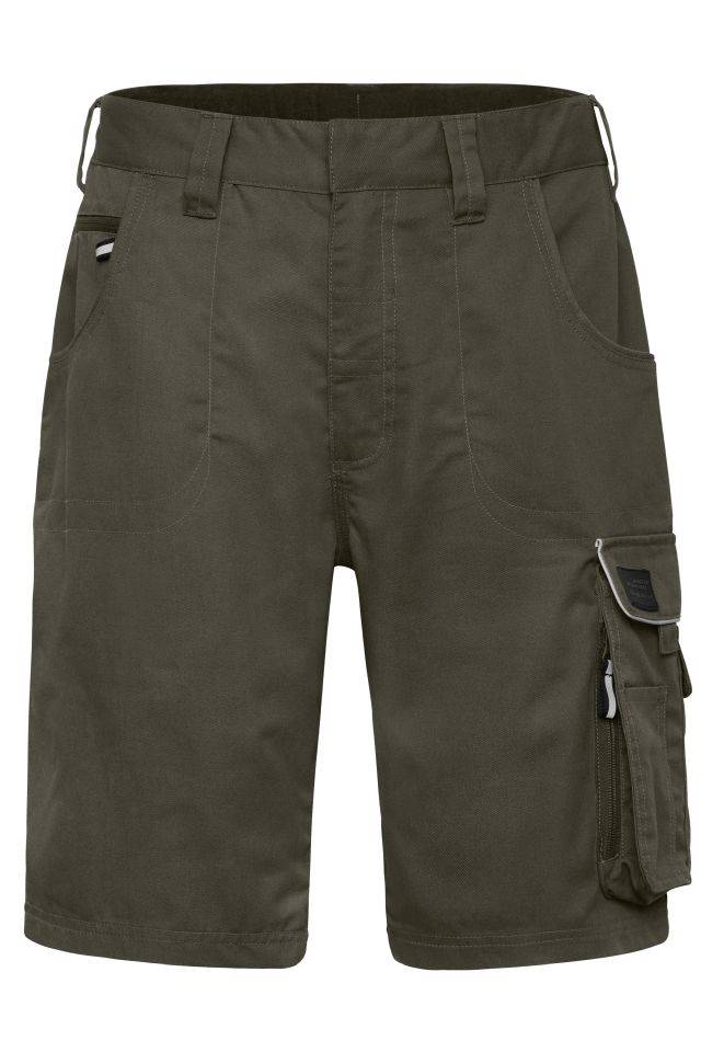 Workwear Bermudas - SOLID - Funktionelle Arbeitsshorts im cleanen Look mit hochwertigen Details braun/grün/oliv, Gr. 42