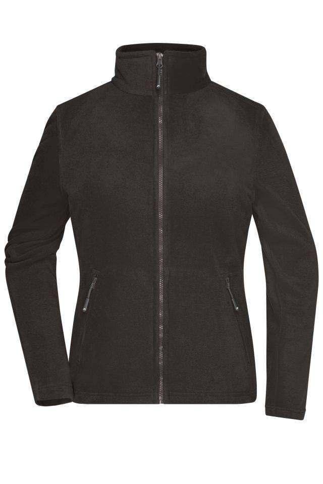 Ladies' Fleece Jacket Fleecejacke mit Stehkragen im klassischen Design grau, Gr. M-0