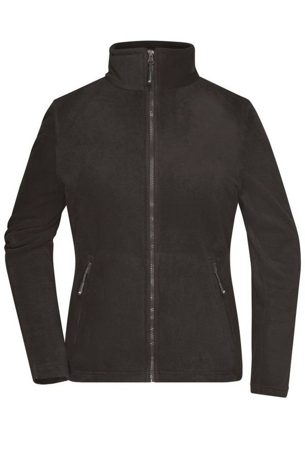 Ladies' Fleece Jacket Fleecejacke mit Stehkragen im klassischen Design grau, Gr. M