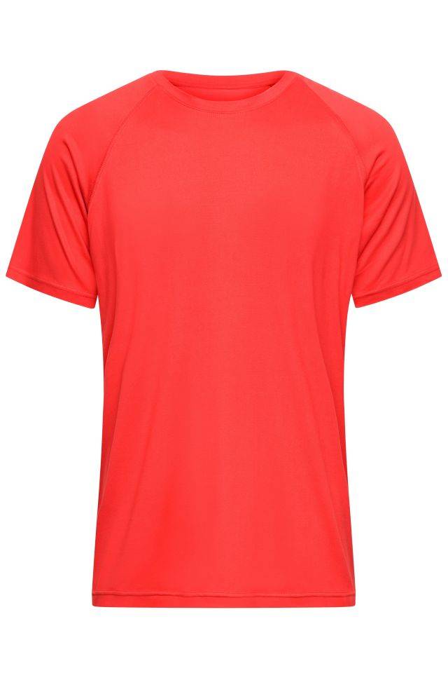 Men's Sports-T Funktionsshirt aus recyceltem Polyester für Sport und Fitness rot, Gr. L-0