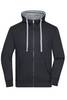 Men's Lifestyle Zip-Hoody Sweatjacke mit Reißverschluss und Kapuze schwarz/grau, Gr. L