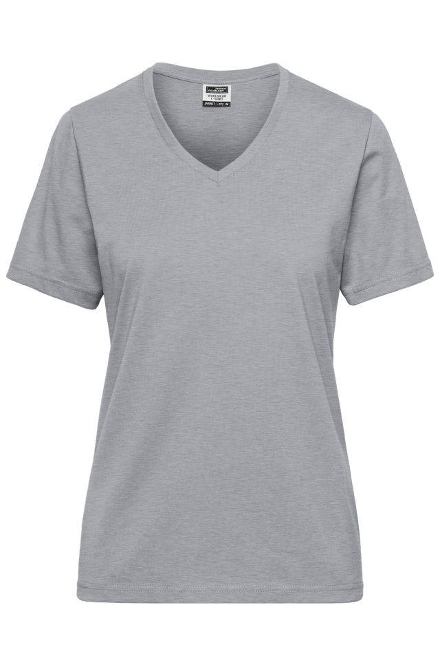 Ladies' BIO Workwear T-Shirt Strapazierfähiges und pflegeleichtes T-Shirt grau, Gr. M-0