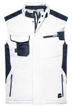 Craftsmen Softshell Vest - STRONG - Professionelle Softshellweste mit warmem Innenfutter weiß/grau, Gr. M