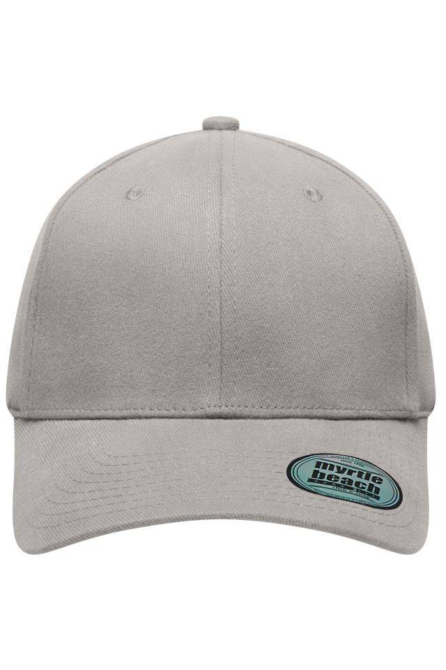 6 Panel Elastic Fit Baseball Cap Trendiges 6 Panel Cap ohne Verschluss grau, Gr. L/XL-0