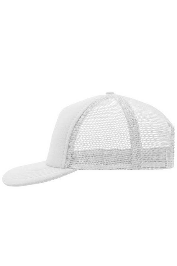 5 Panel Flat Peak Cap 5 Panel Mesh Cap mit flachem Schild weiß, Gr. one size