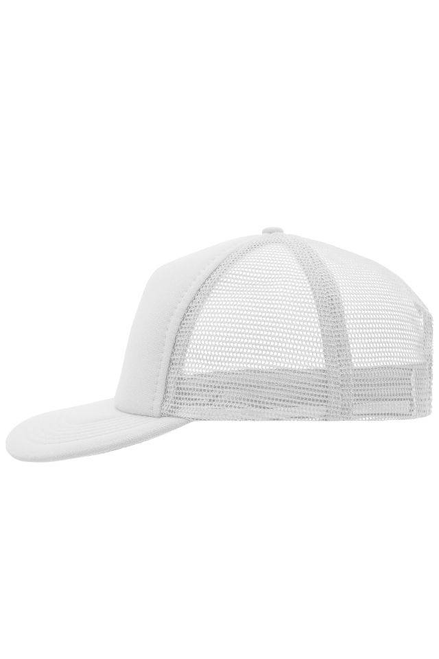5 Panel Flat Peak Cap 5 Panel Mesh Cap mit flachem Schild weiß, Gr. one size-0