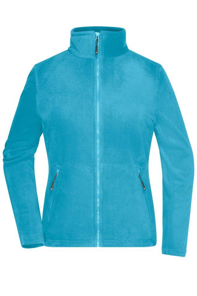 Ladies' Fleece Jacket Fleecejacke mit Stehkragen im klassischen Design blau, Gr. 3XL-0