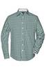Men's Checked Shirt Modisches Karoshirt mit Uni-Einsätzen an Kragen und Manschette grün/weiß, Gr. M