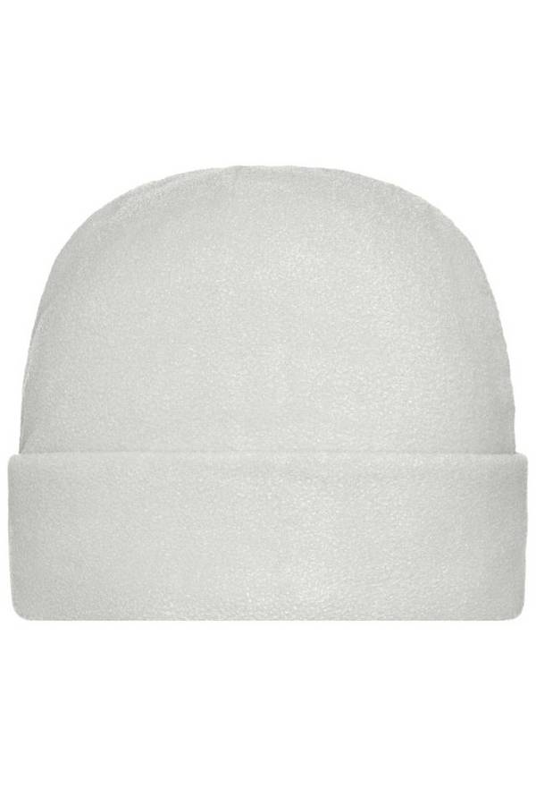 Microfleece Cap Wärmende Fleece Mütze mit breitem Umschlag weiß, Gr. M/L