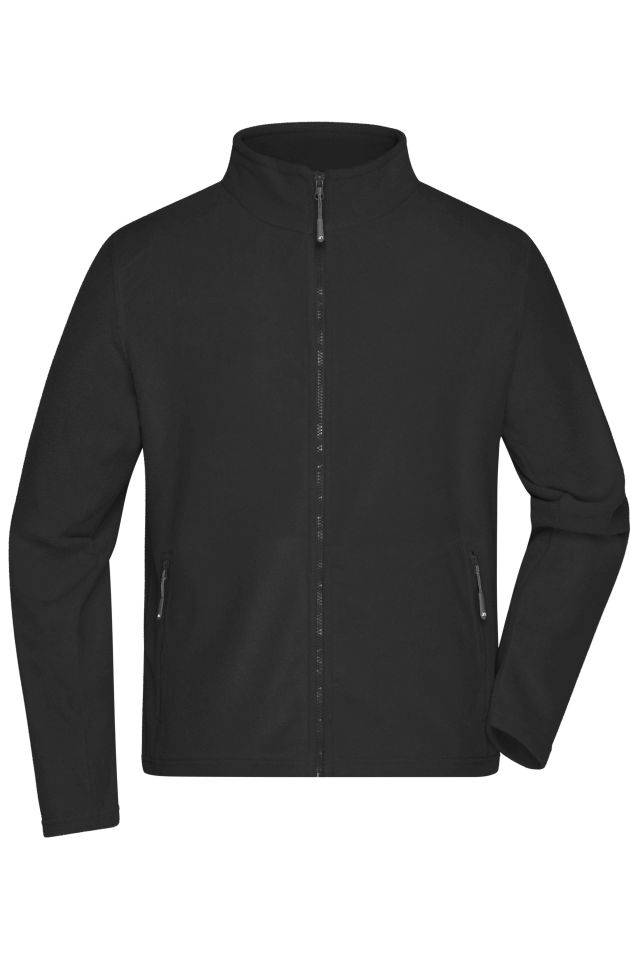 Men's Fleece Jacket Fleecejacke mit Stehkragen im klassischen Design schwarz, Gr. 4XL-0