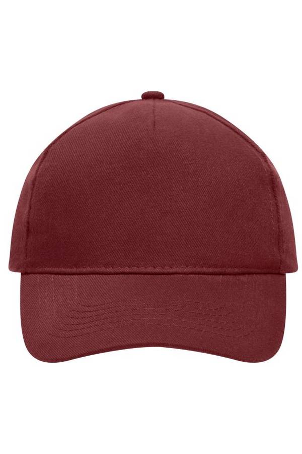 5 Panel Cap Heavy Cotton Klassisches Cap rot/weinrot, Gr. one size