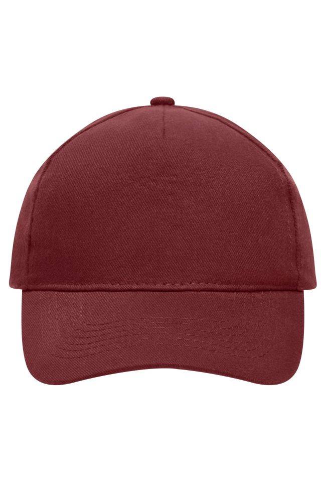 5 Panel Cap Heavy Cotton Klassisches Cap rot/weinrot, Gr. one size-0