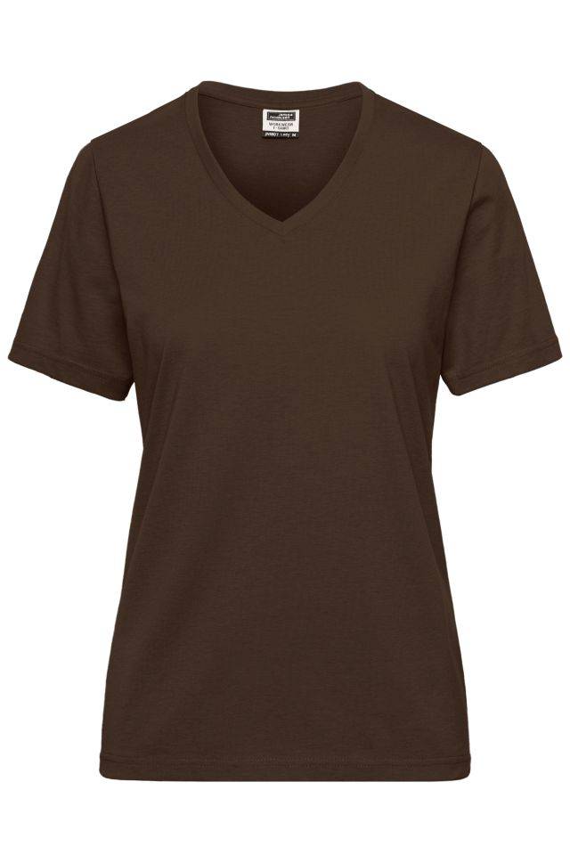 Ladies' BIO Workwear T-Shirt Strapazierfähiges und pflegeleichtes T-Shirt braun, Gr. XL-0