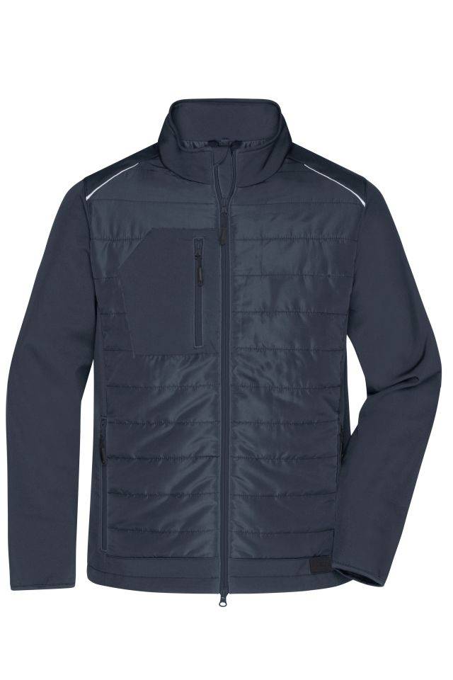 Men's Hybrid Jacket Softshelljacke im attraktiven Materialmix grau, Gr. 5XL-0