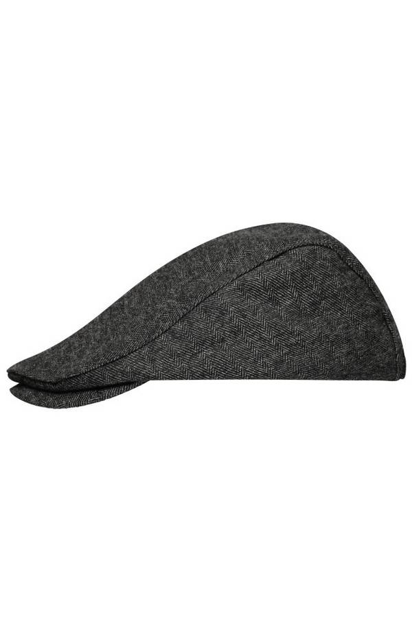 Dandy Cap Flache Mütze mit verdeckt genähtem Schild schwarz/grau, Gr. one size