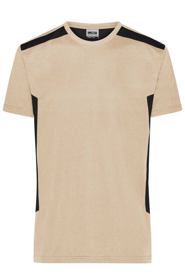 Men's Workwear T-Shirt - STRONG - Strapazierfähiges und pflegeleichtes T-Shirt mit schwarz/braun/grau, Gr. 5XL-0