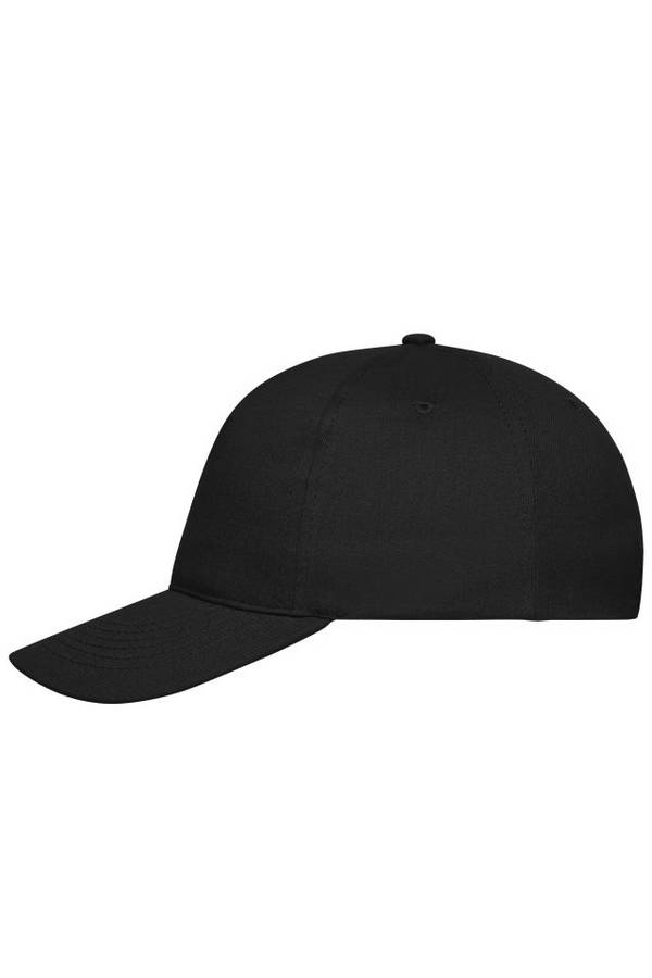 5 Panel Cap Bio Cotton 5 Panel Cap mit ungebürsteter Oberfläche schwarz, Gr. one size