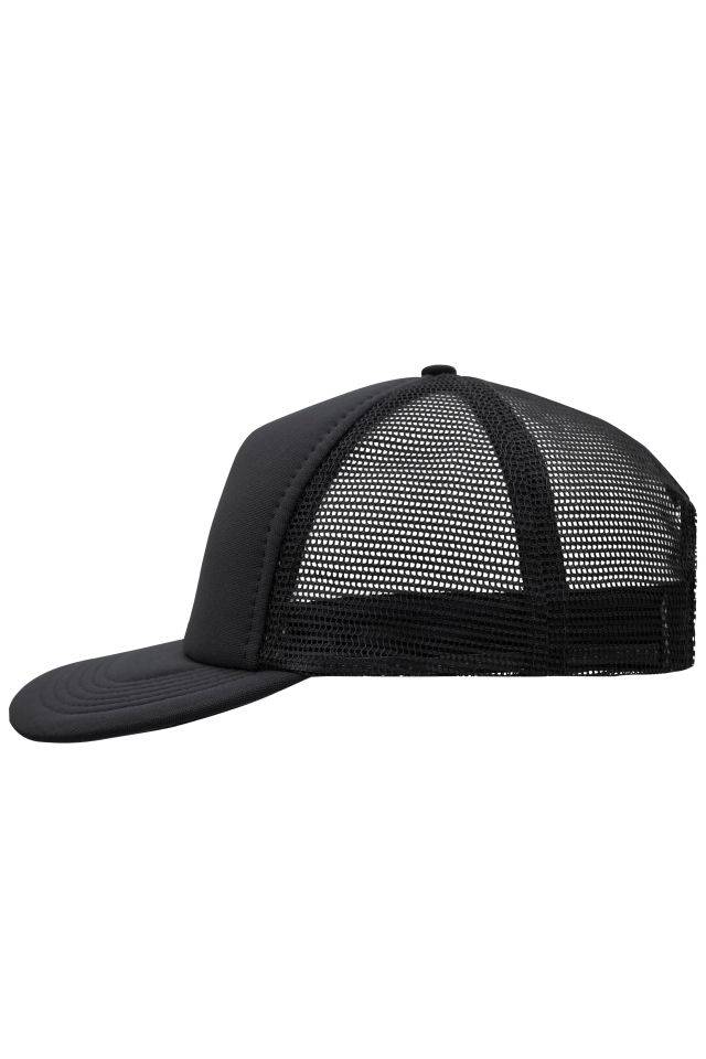 5 Panel Flat Peak Cap 5 Panel Mesh Cap mit flachem Schild schwarz, Gr. one size-0