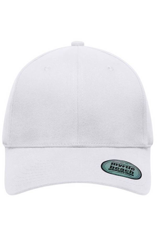 6 Panel Elastic Fit Baseball Cap Trendiges 6 Panel Cap ohne Verschluss weiß, Gr. L/XL