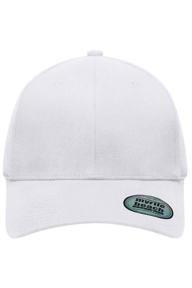 6 Panel Elastic Fit Baseball Cap Trendiges 6 Panel Cap ohne Verschluss weiß, Gr. L/XL-0