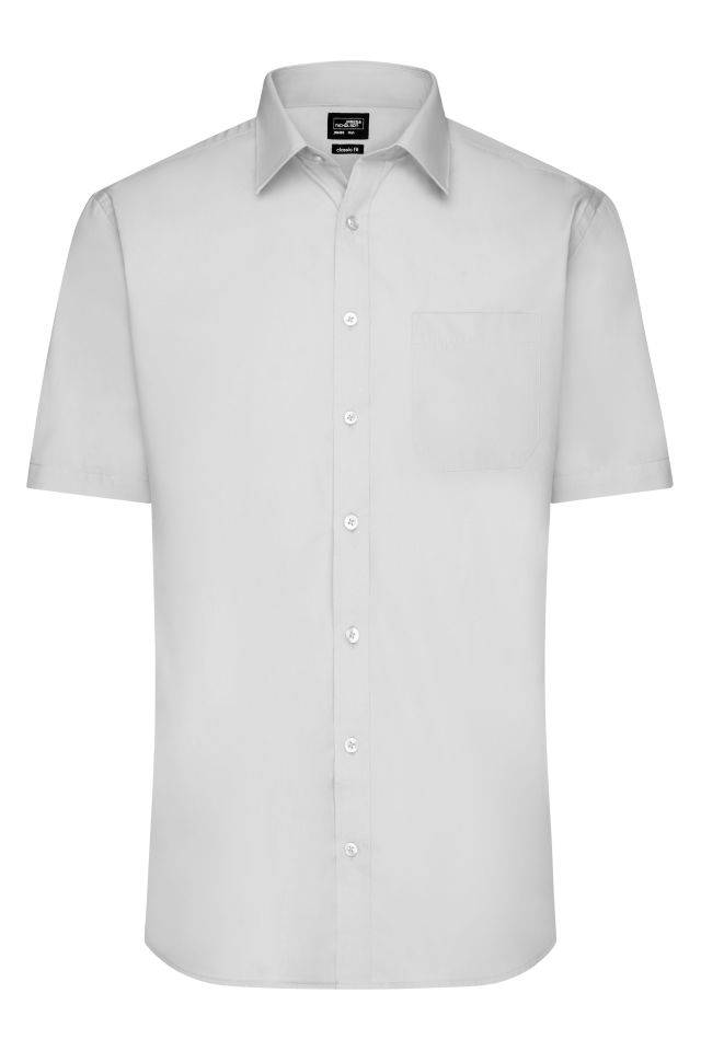 Men's Shirt Shortsleeve Poplin Klassisches Shirt aus pflegeleichtem Mischgewebe grau, Gr. XL-0