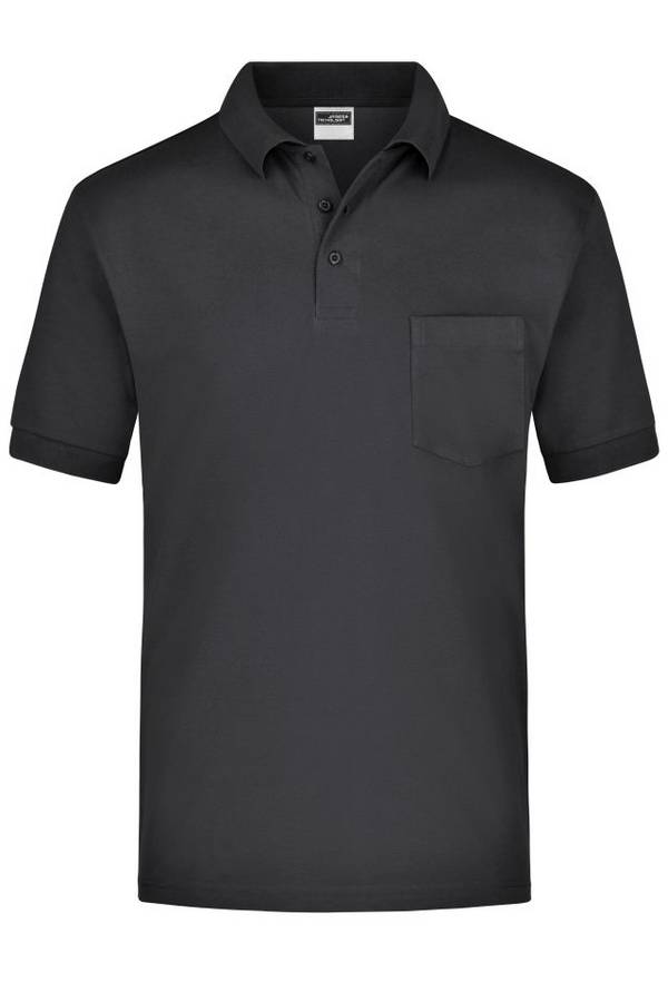 Polo-Piqué Pocket Klassisches Piqué-Polohemd mit Brusttasche schwarz, Gr. L