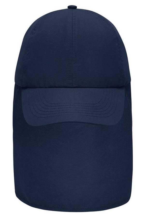 6 Panel Cap with Neck Guard 6 Panel Cap mit extra langem Nackenschutz blau, Gr. one size