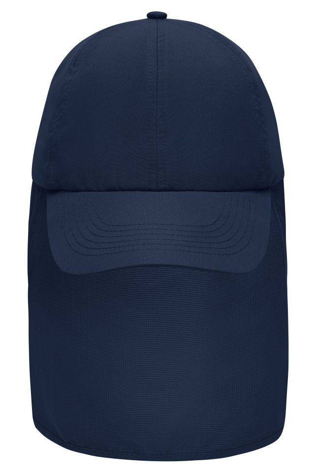 6 Panel Cap with Neck Guard 6 Panel Cap mit extra langem Nackenschutz blau, Gr. one size-0